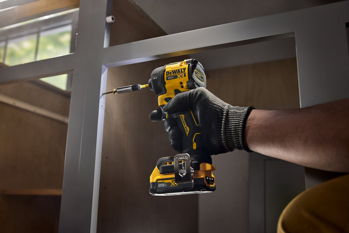 DEWALT DCF870B 20V MAX XTREME Cordless Brushless 1/4 in Hydraulic Impact Driver Drill - in use