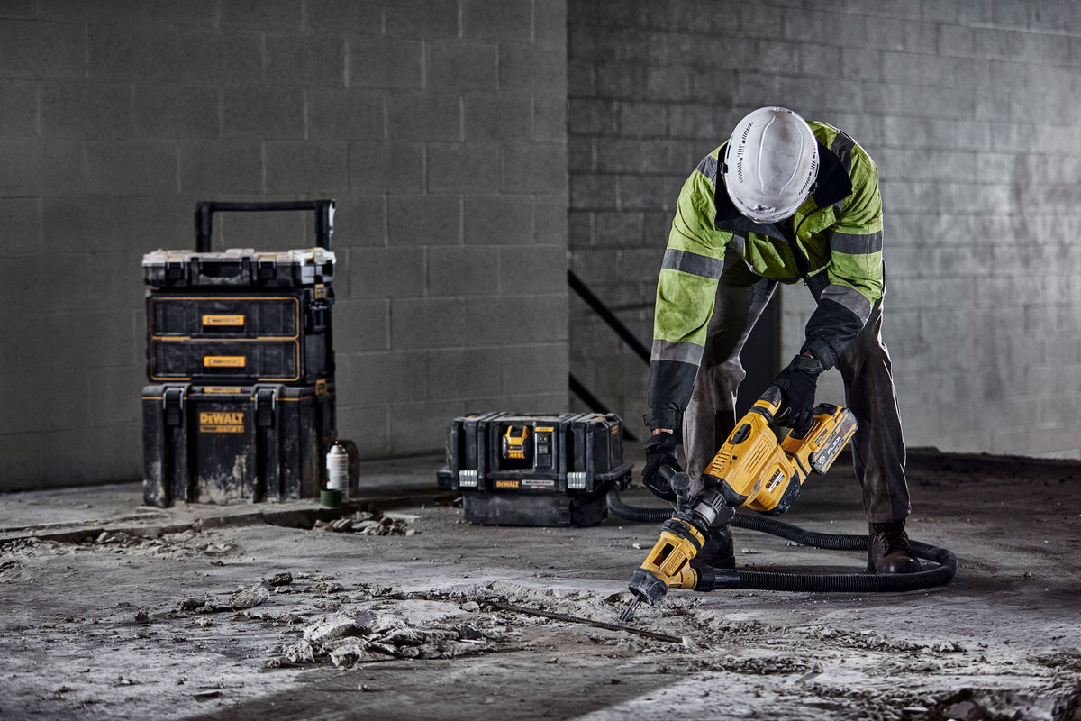DEWALT DCH832X1 60V 16Lbs SDS Max Chipping Hammer - in use