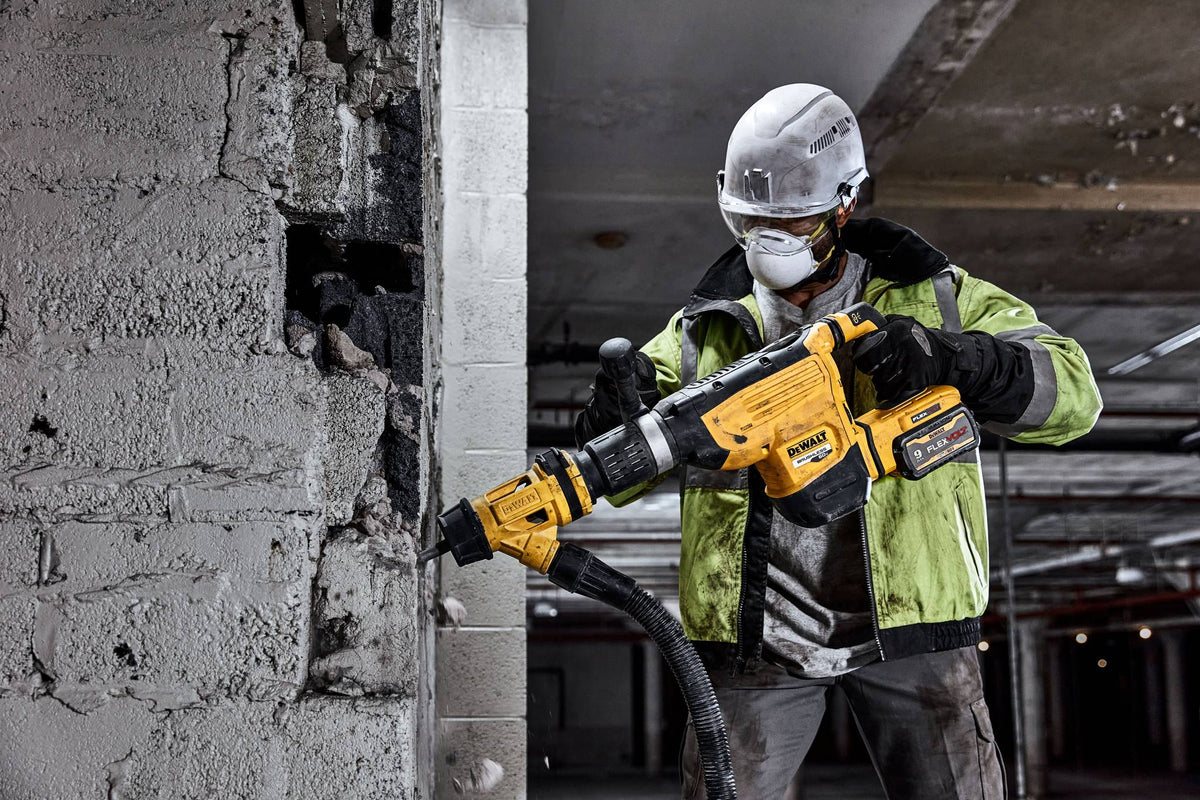 DEWALT DCH892X1 Flexvolt - DCH892X1 - 60V MAX* 22 lb Cordless SDS MAX Chipping Hammer Kit - in use