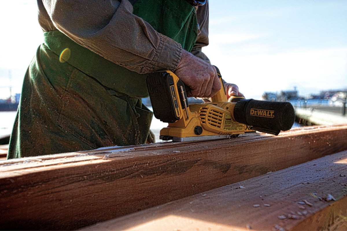 DEWALT DCP580B 20V MAX XR Brushless Planer (Tool Only) - in use