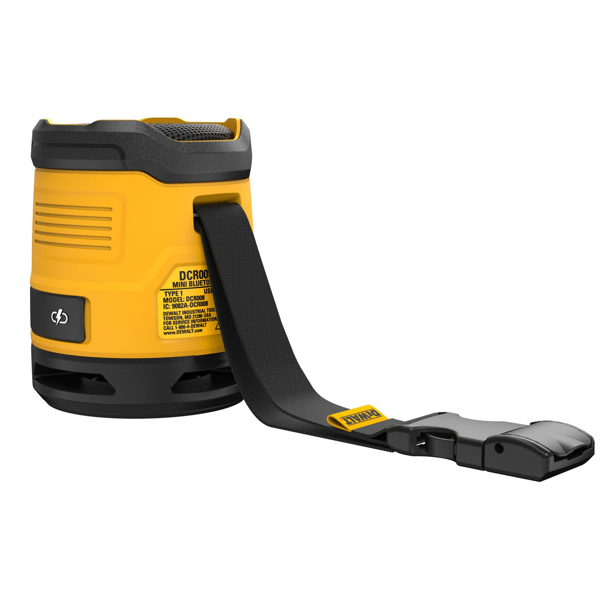 DEWALT DCR008 USB-C Rechargeable Bluetooth Speaker - product view