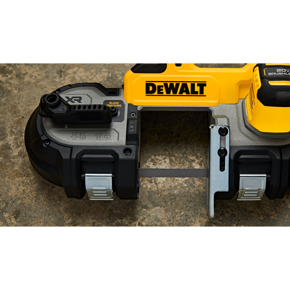 DEWALT DCS378B 20V MAX* XR® Brushless Dual-Handed Bandsaw (Tool Only) - detail close-up