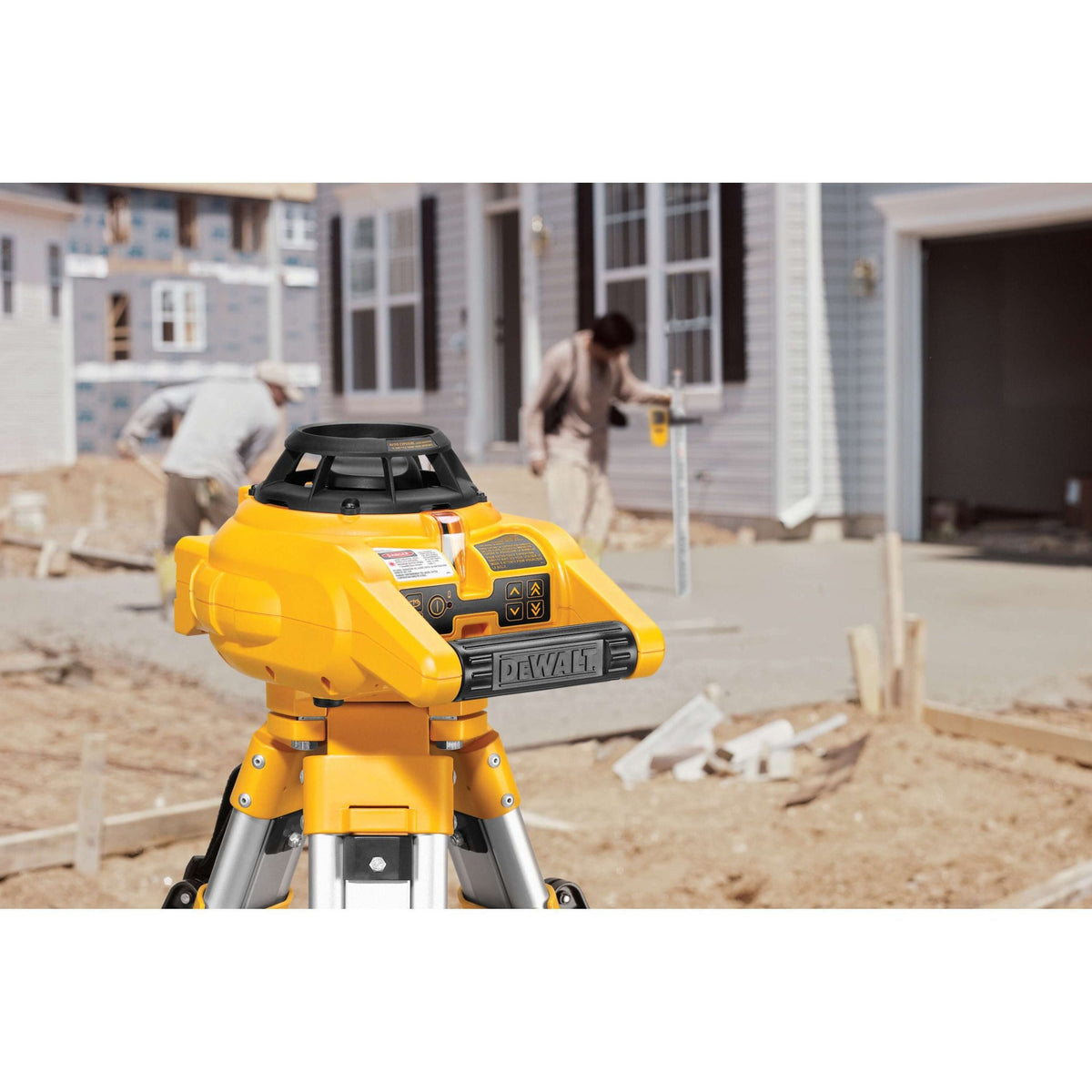 DEWALT DW074KD Rotary Laser Kit with Laser Detector - in use
