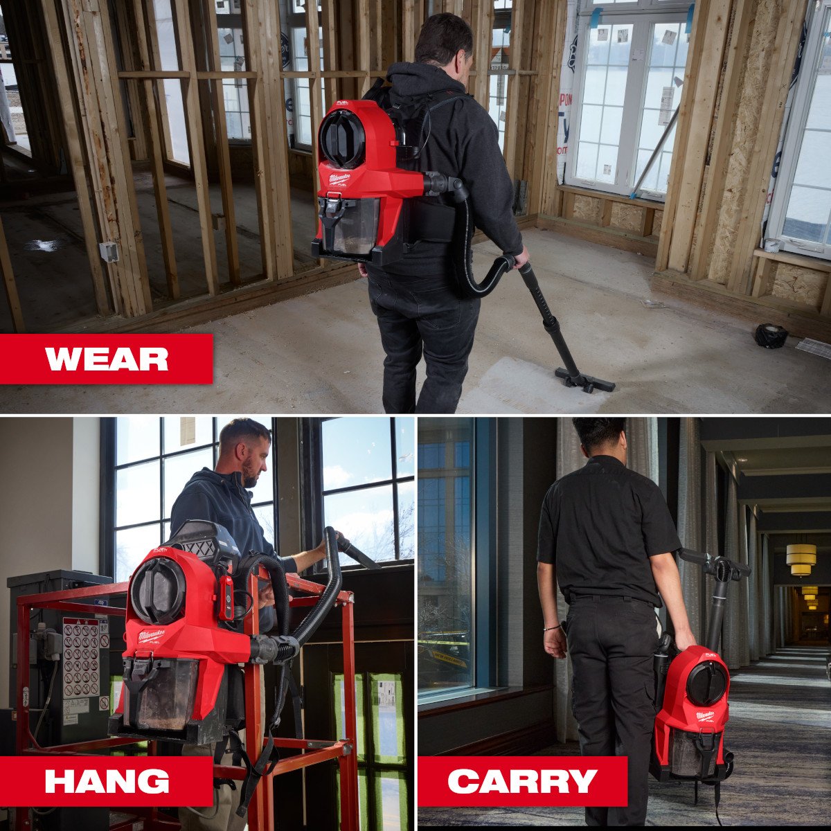 Milwaukee 0895-20 M18 FUEL™ 3-in-1 Backpack Vacuum - feature callout