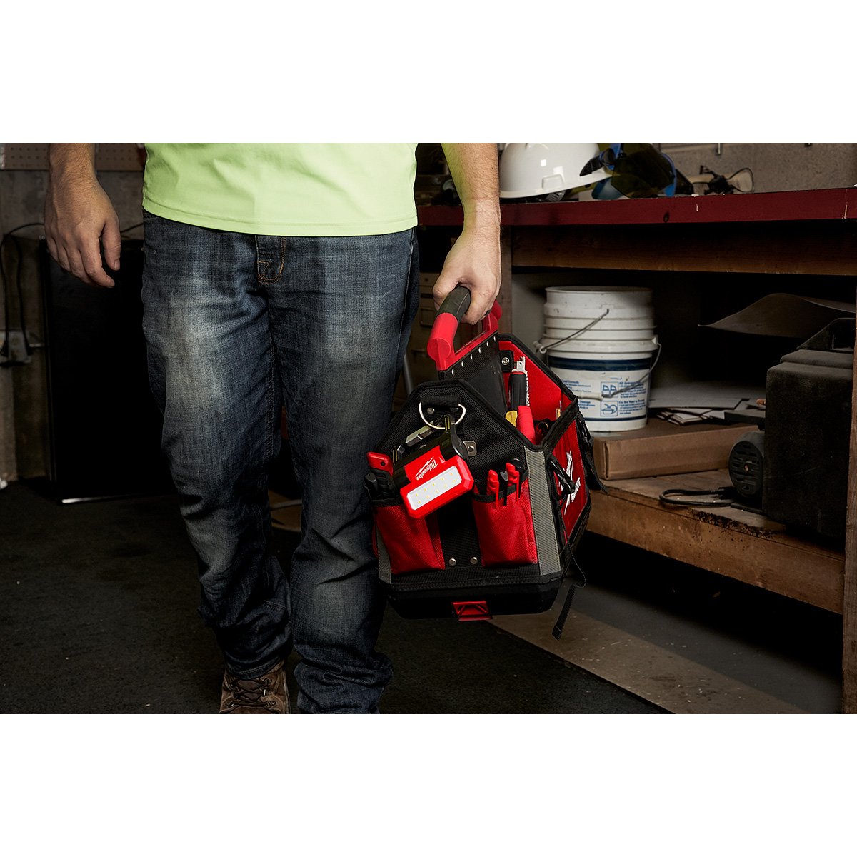 Milwaukee 2114-21 USB Rechargable Rover Pivoting Light - in use