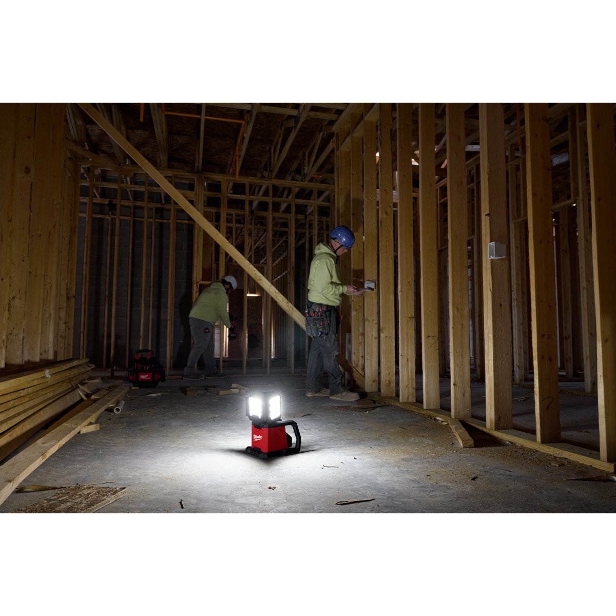 Milwaukee 2368-20 M18™ ROVER™ Dual Power Triple-Panel Flood & Area Light - in use