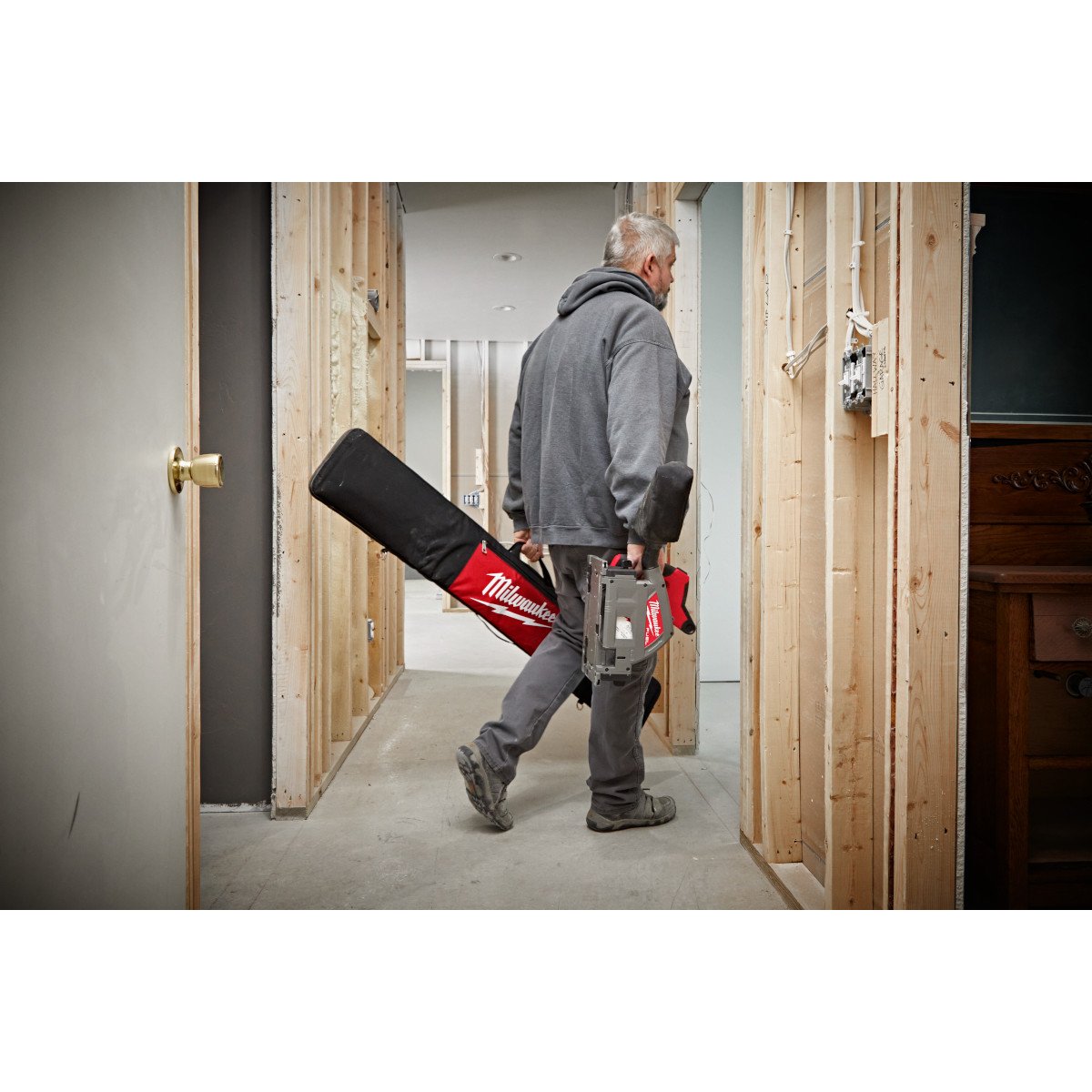 Milwaukee 2831-20 M18 FUEL™ 6-1/2” Plunge Track Saw - in use
