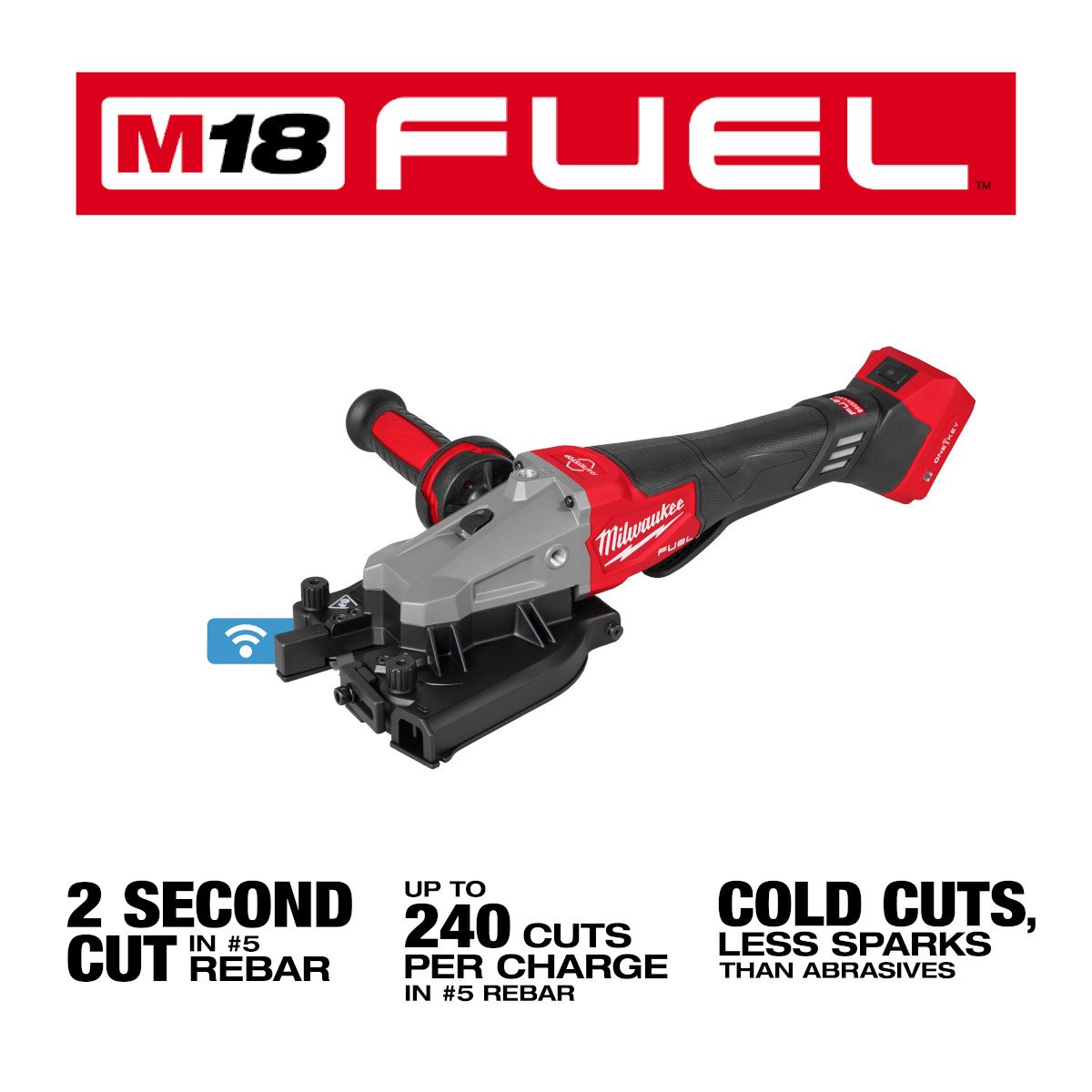 Milwaukee 3675-20 M18 FUEL™ #10 (1-1/4") Rebar Cutter - feature callout