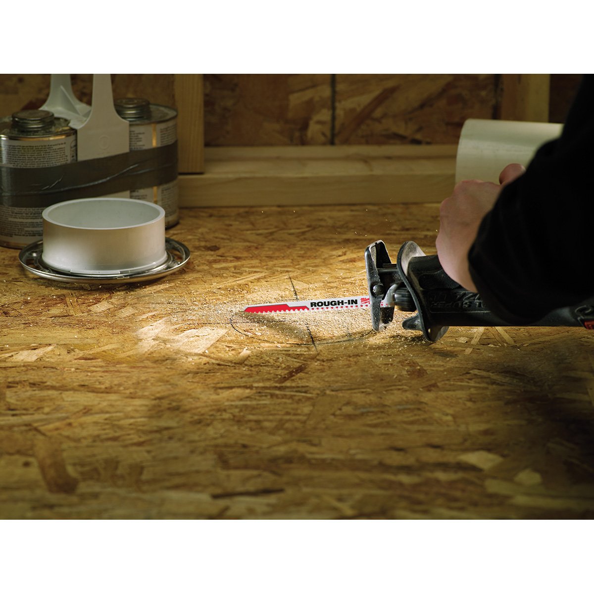 Milwaukee 48-00-1610 SAWZALL® Rough-In Blade - 5 PK - in use