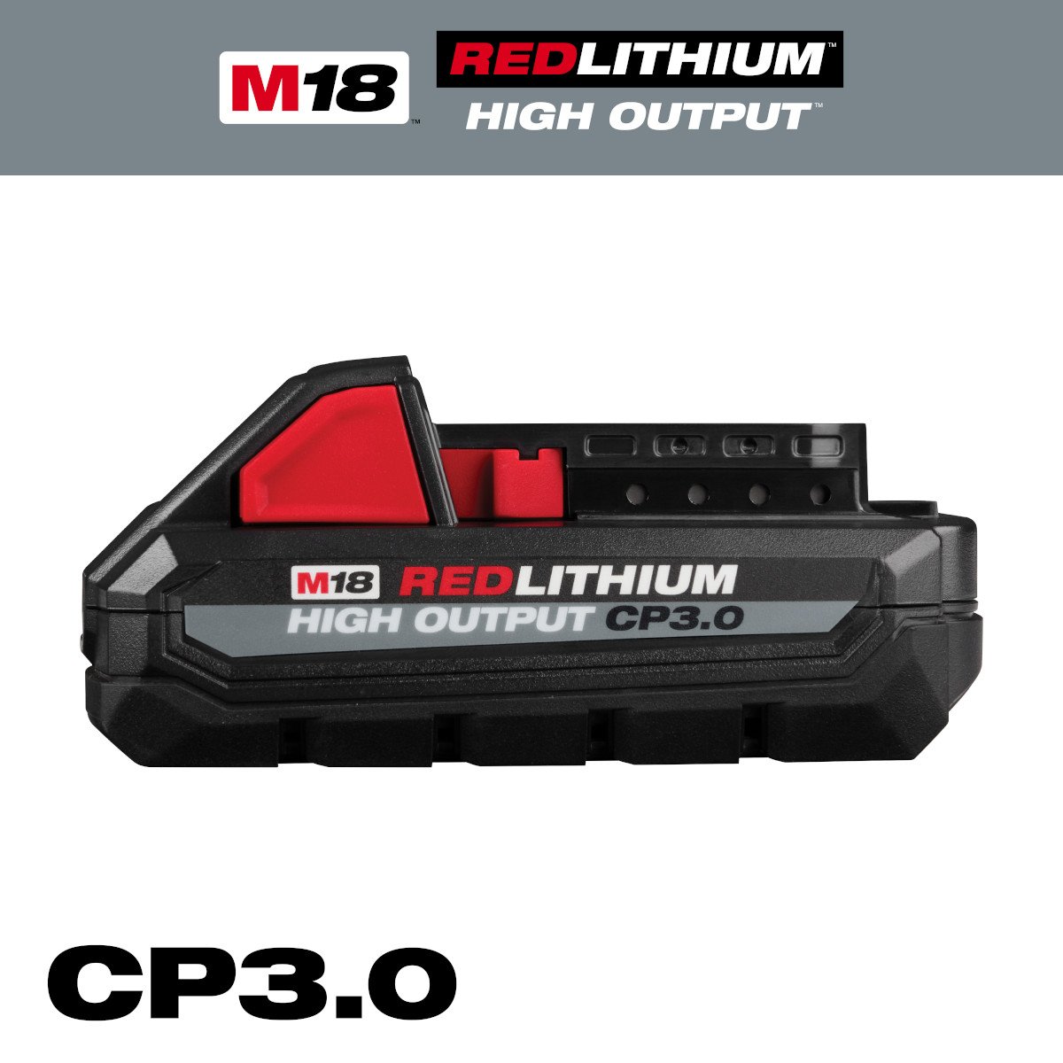 Milwaukee 48-11-1835 M18™ REDLITHIUM™ HIGH OUTPUT™ CP3.0 Battery - feature callout