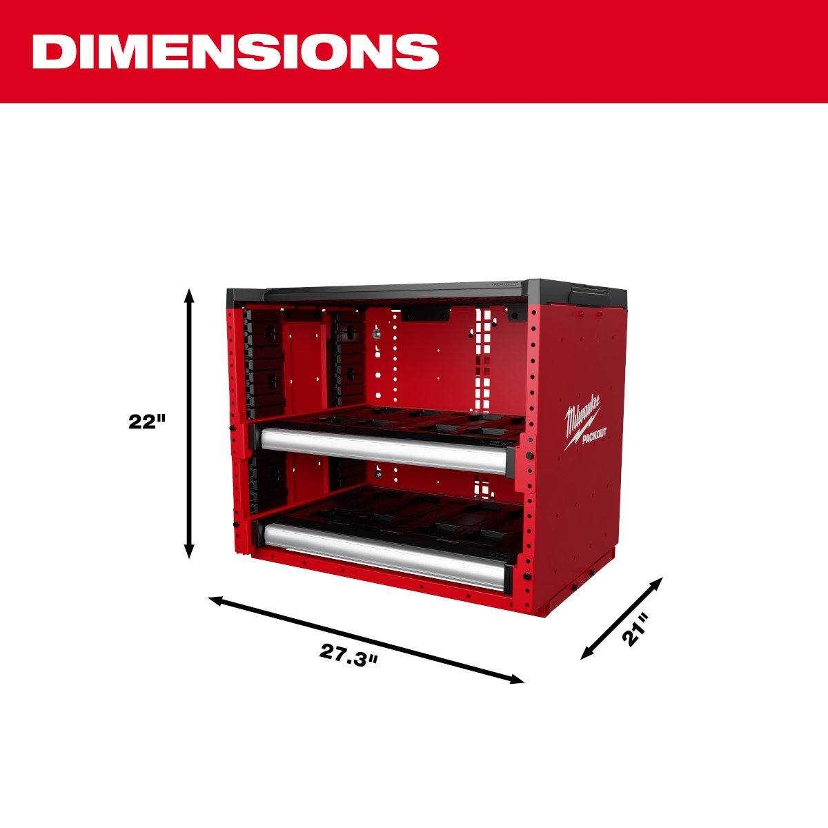 Milwaukee 48-21-8000 PACKOUT™ Rack - feature callout
