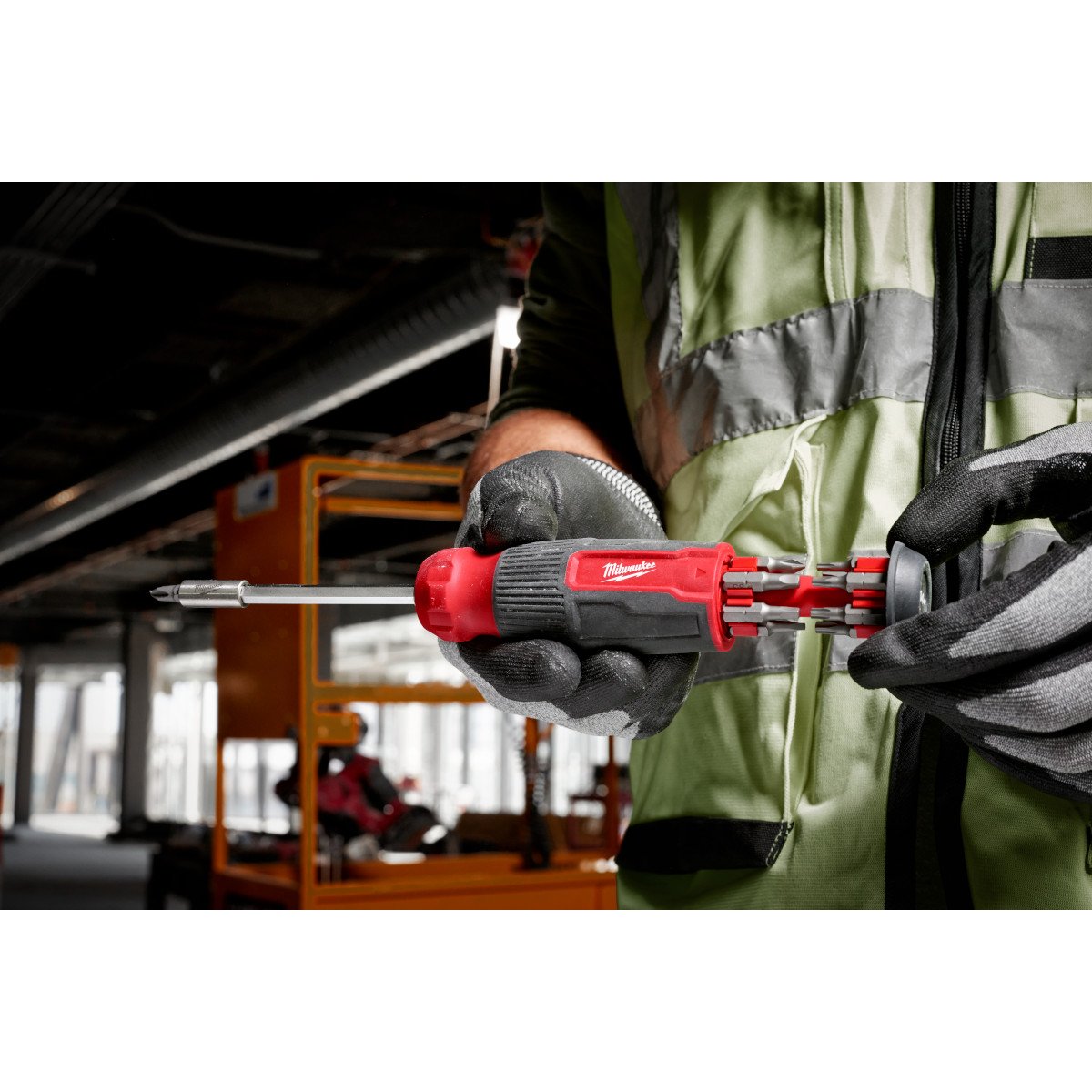 Milwaukee 48-22-2900 14-in-1 Multi-Bit Screwdriver - in use