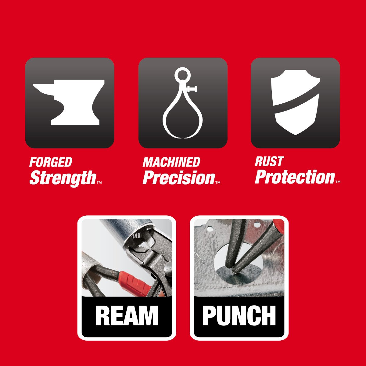 Milwaukee 48-22-6312 12 in. Straight-Jaw Pliers - feature callout
