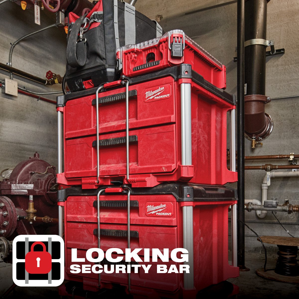 Milwaukee 48-22-8442 PACKOUT™ 2-Drawer Tool Box - feature callout