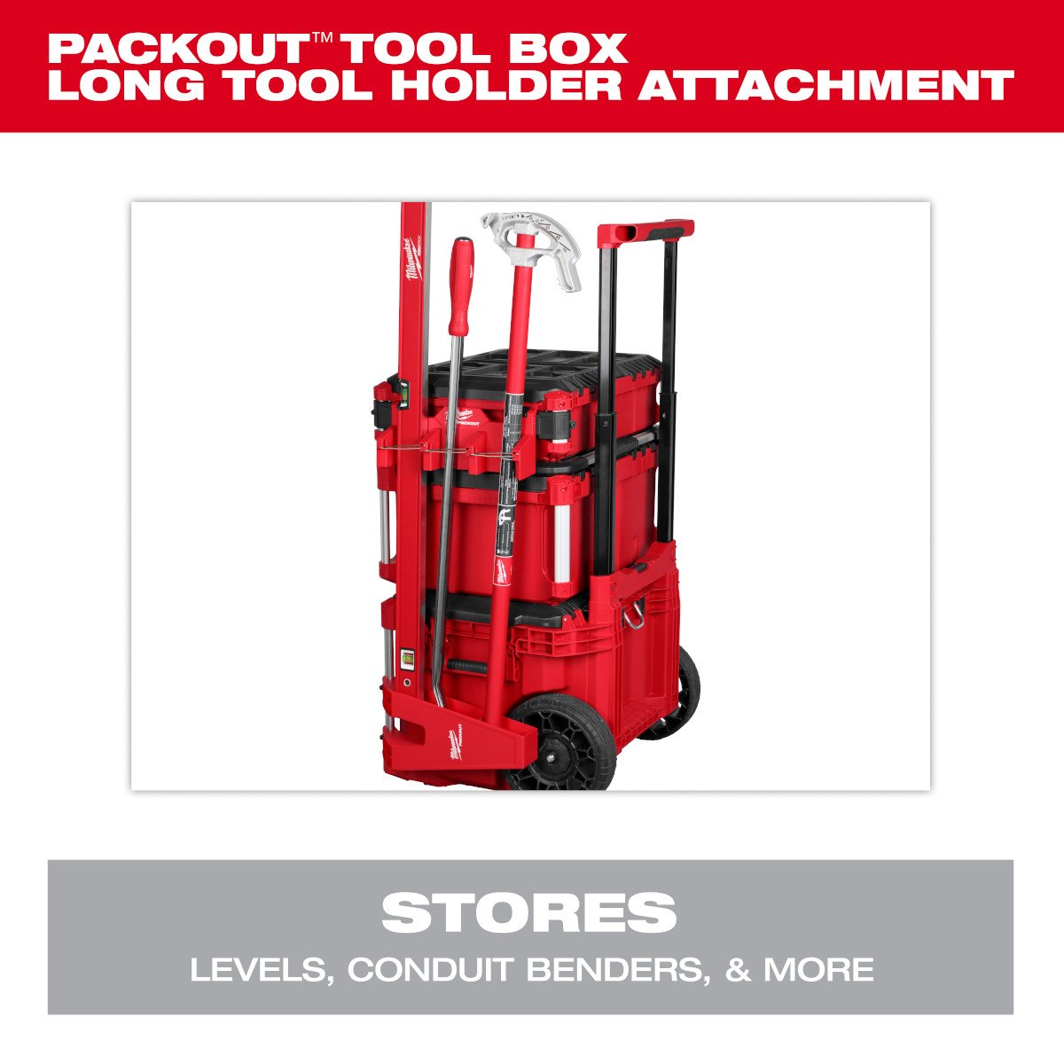 Milwaukee 48-22-8607 PACKOUT™ Tool Box Long Tool Holder Attachment - feature callout