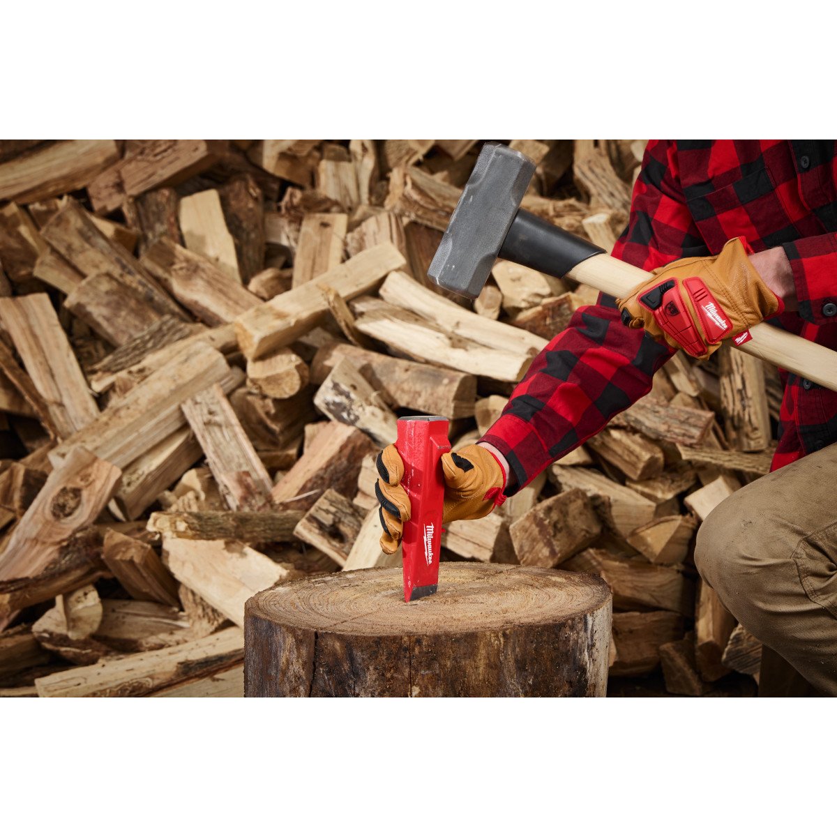 Milwaukee 48-22-9065 5lb Splitting Wedge - in use