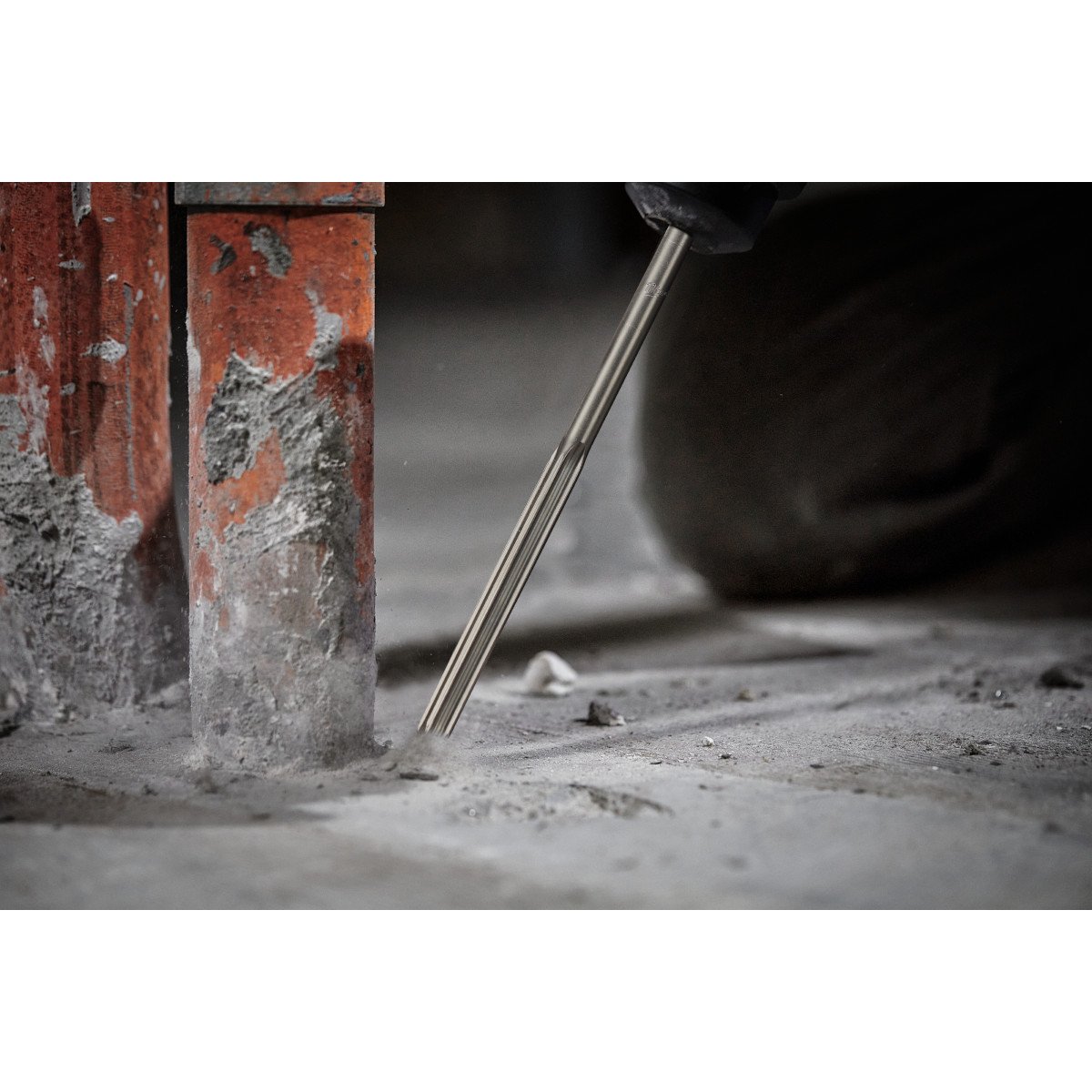 Milwaukee 48-62-6050 SDS PLUS SLEDGE™ 10" Bull Point Chisel - in use