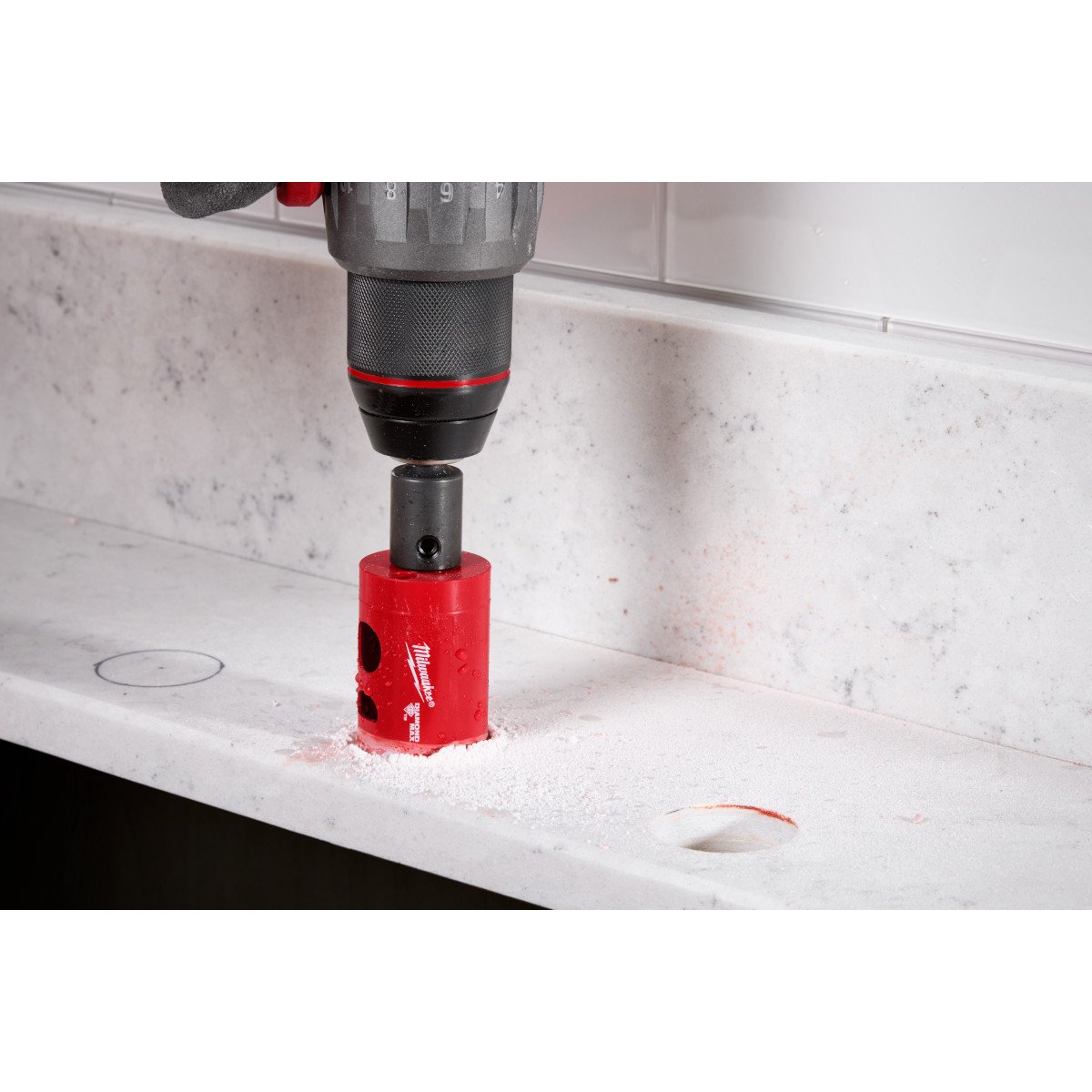 Milwaukee 49-56-5625 1-3/8" Diamond Max™ Hole Saw - in use