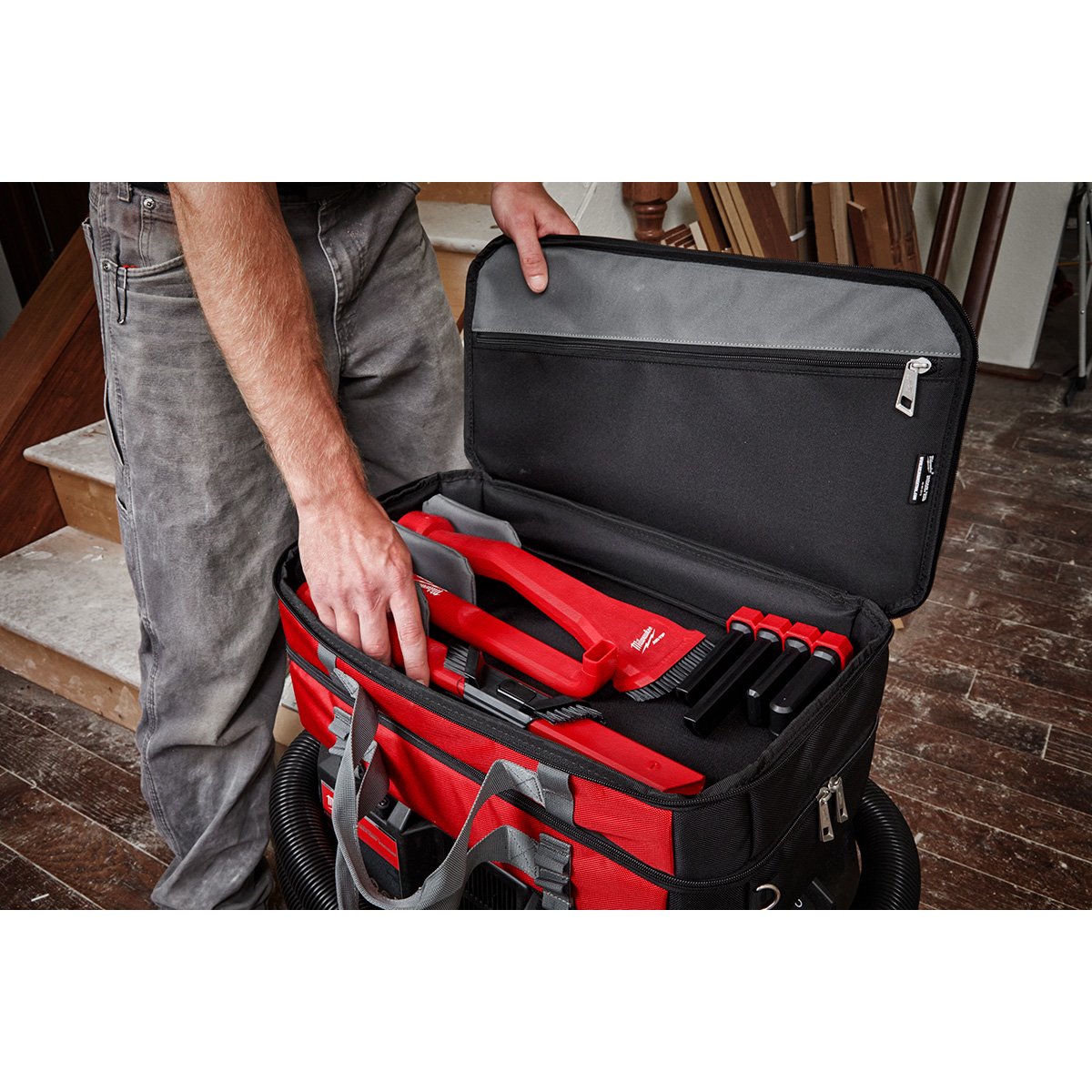 Milwaukee 49-90-2019 Vacuum Tool Storage Bag - in use