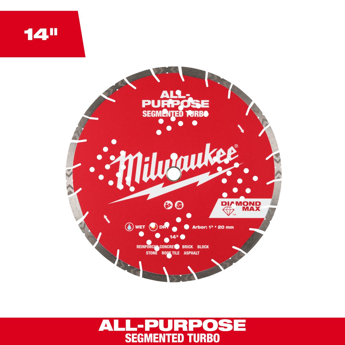 Milwaukee 49-93-7140 14 in. Diamond Universal Segmented-Turbo - feature callout