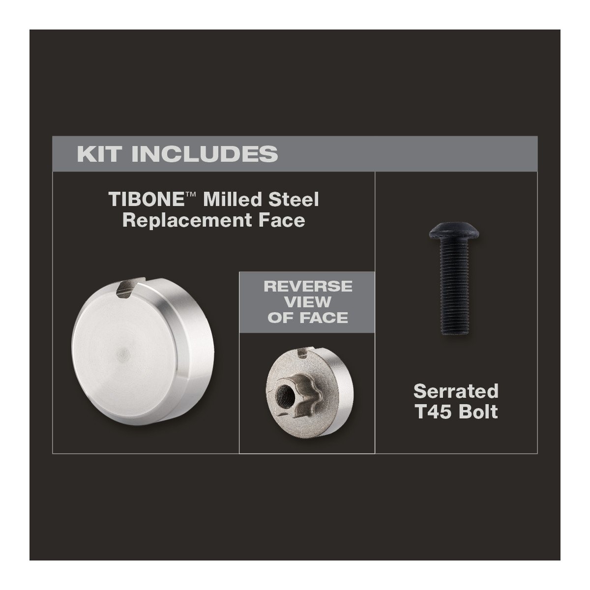 Milwaukee TIB-SR STILETTO® TIBONE™ Smooth Steel Replacement Face - feature callout