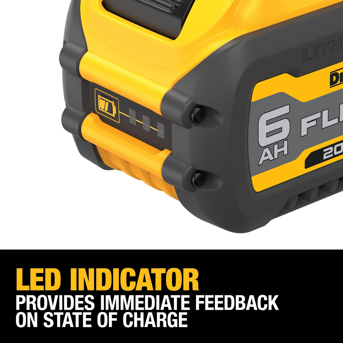 DEWALT DCB606-2 FLEXVOLT 20V/60V MAX 6.0Ah Battery 2-Pack - feature callout
