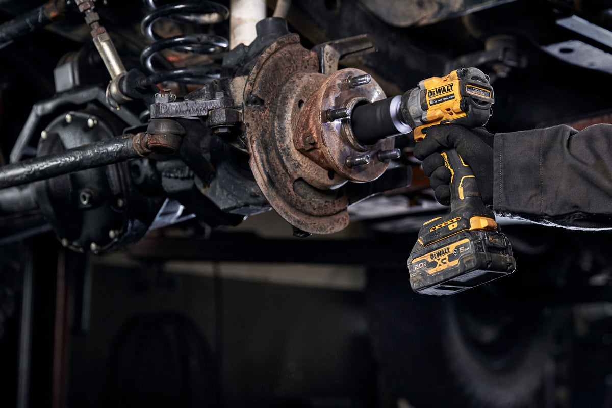 DEWALT DCF923B ATOMIC 20V MAX 3/8 in. Cordless Impact Wrench with Hog Ring Anvil (Tool Only) - in use