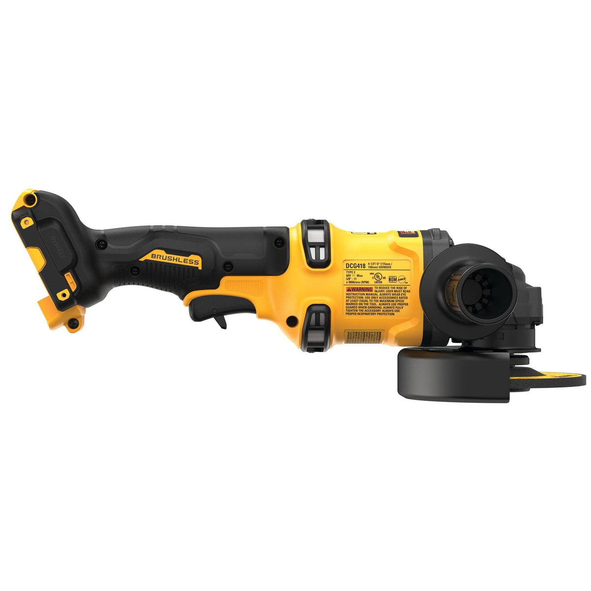 DEWALT DCG418B 60V MAX* Brushless Cordless 4-1/2 in. - 6 in. Grinder with KICKBACK BREAK (Tool Only) - product view