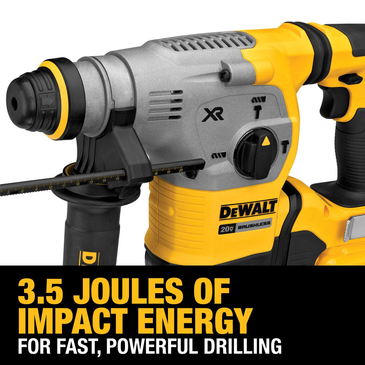 DEWALT DCH293R2 20V Max Xr Rotary Hammer, SDS Plus Kit, 1-1/8-Inch - feature callout