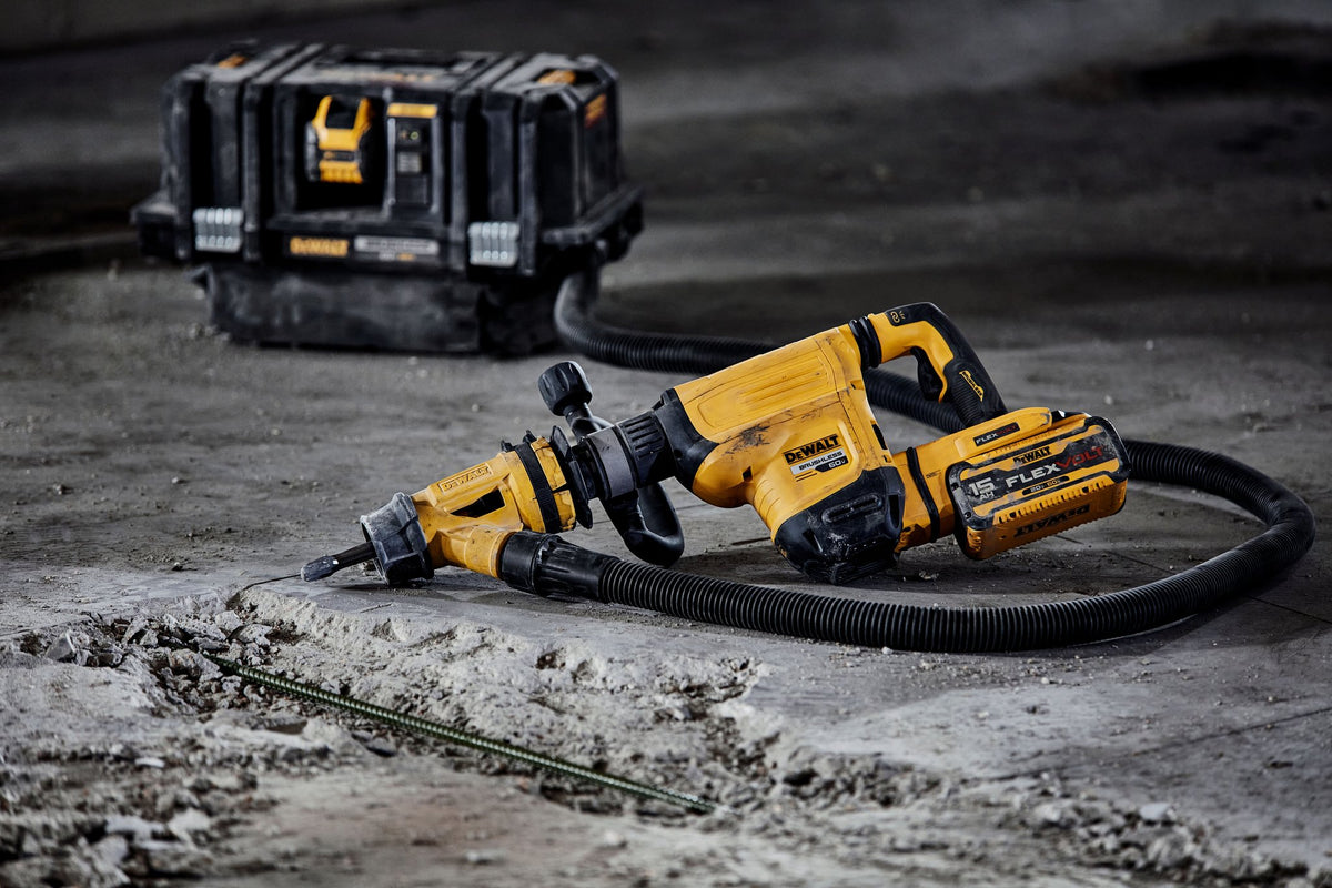 DEWALT DCH832X1 60V 16Lbs SDS Max Chipping Hammer - in use