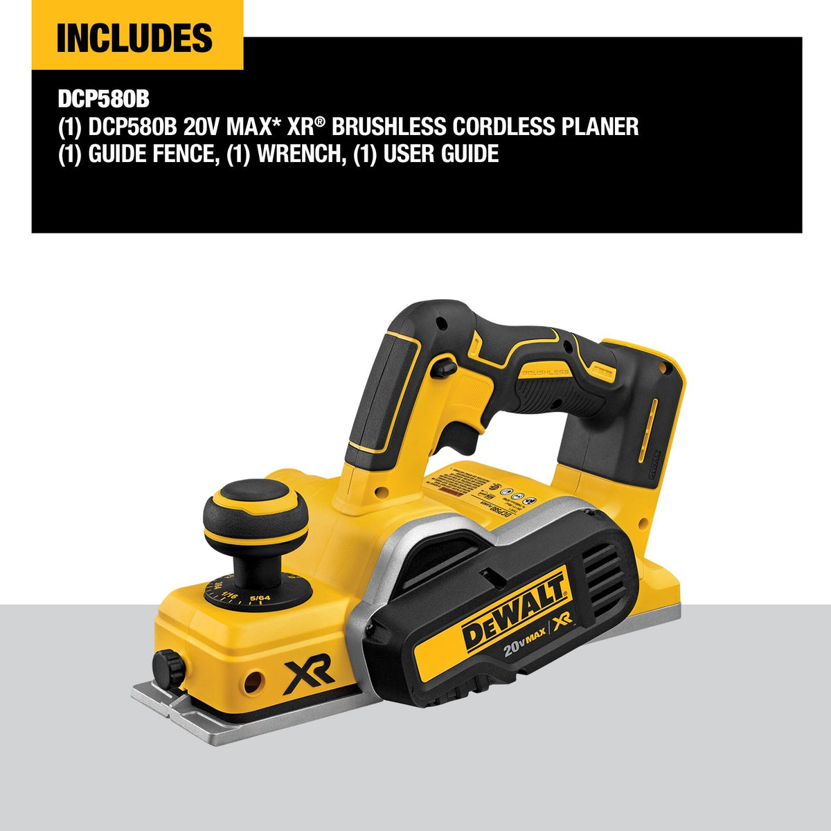 DEWALT DCP580B 20V MAX XR Brushless Planer (Tool Only) - feature callout