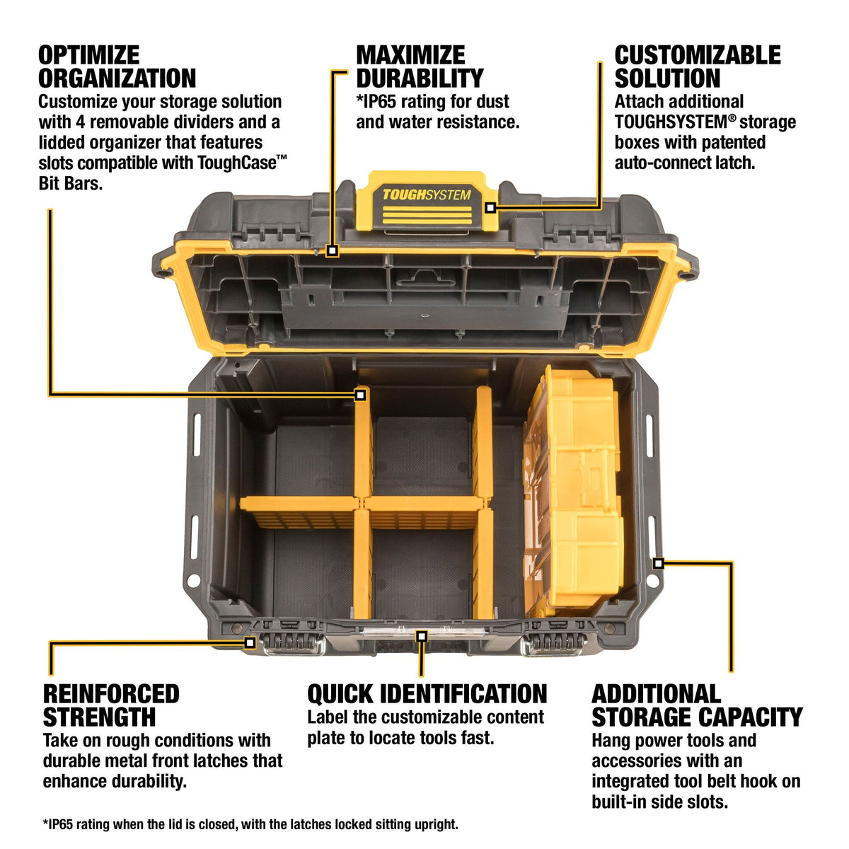 DEWALT DWST08035 TOUGHSYSTEM 2.0 Deep Half Box - feature callout