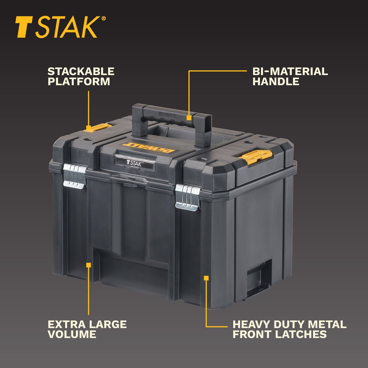 DEWALT DWST17806 Tstak Tool Box, Deep - feature callout
