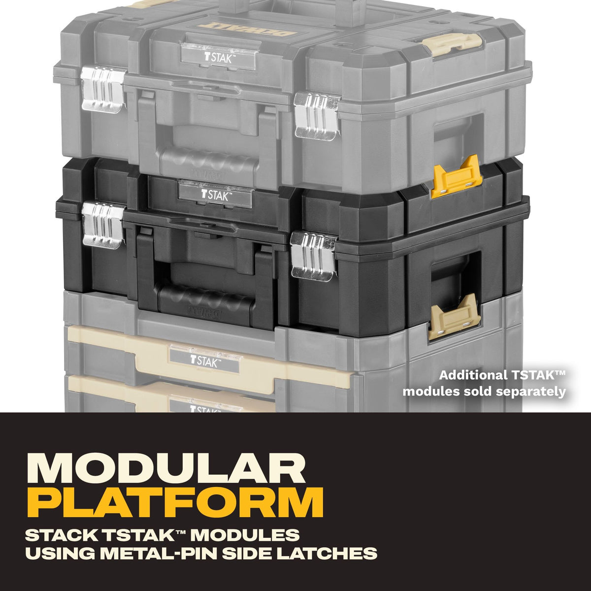 DEWALT DWST17807 Tool Box, Tstak Ii, Flat Top - feature callout