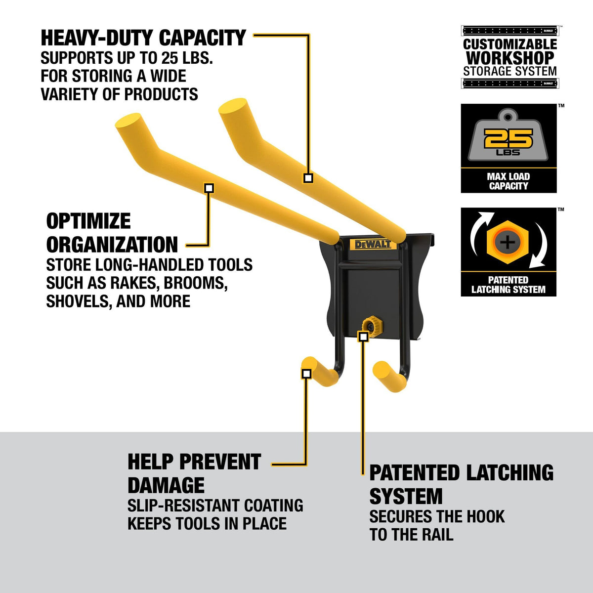 DEWALT DWST82815 Standard Double Hook - feature callout