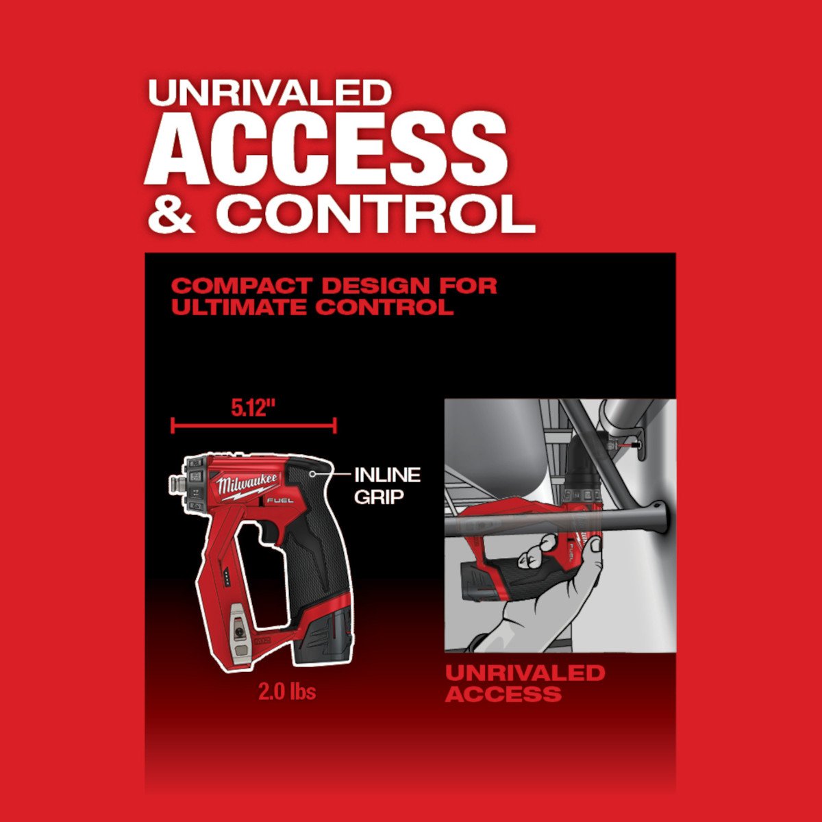 Milwaukee 2505-22 M12 FUEL™ Installation Drill/Driver Kit - feature callout