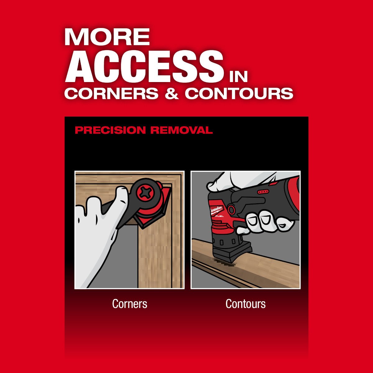Milwaukee 2531-20 M12 FUEL™ Orbital Detail Sander - feature callout