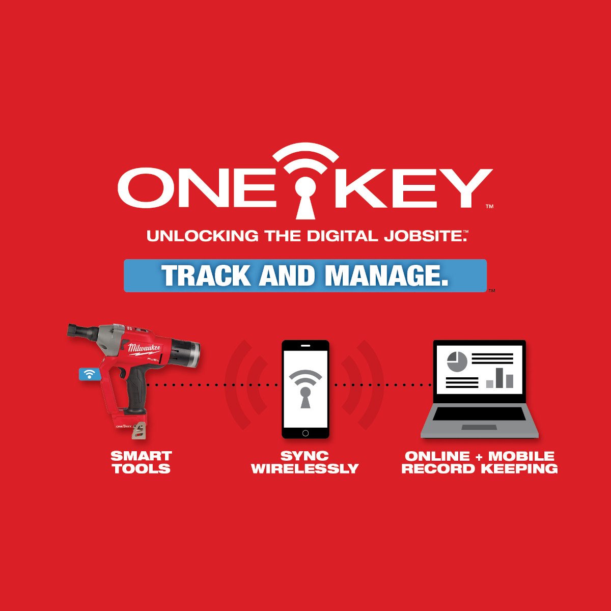 Milwaukee 2661-20 M18 FUEL™ 1/4" Lockbolt Tool w/ ONE-KEY™ - feature callout
