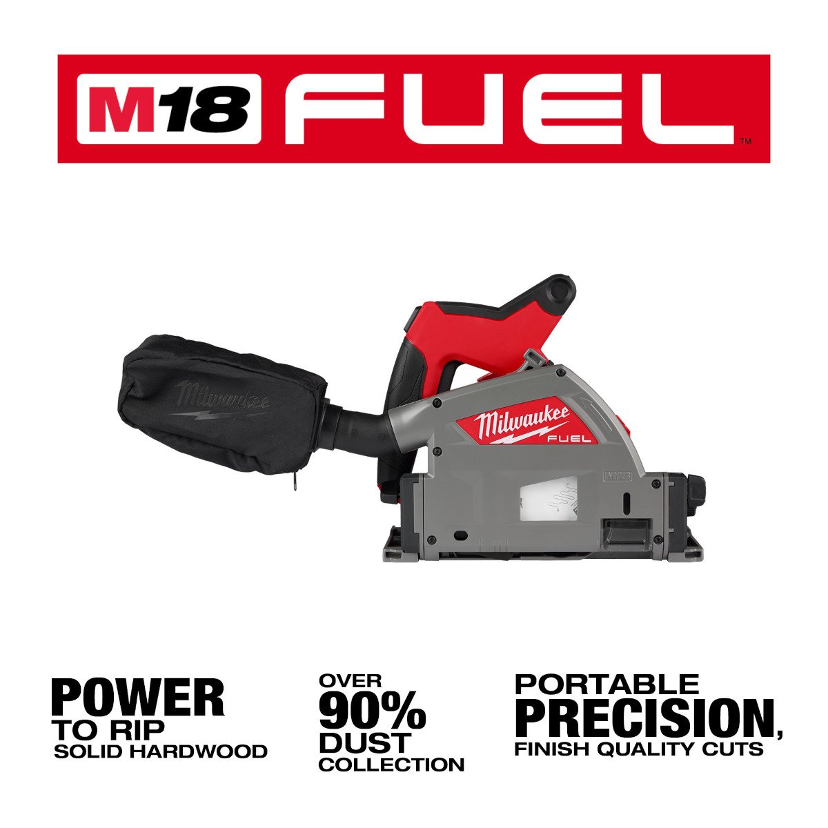 Milwaukee 2831-20 M18 FUEL™ 6-1/2” Plunge Track Saw - feature callout