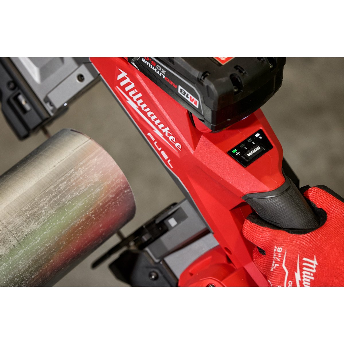 Milwaukee 2929-20 M18 FUEL™ Deep Cut Band Saw - in use