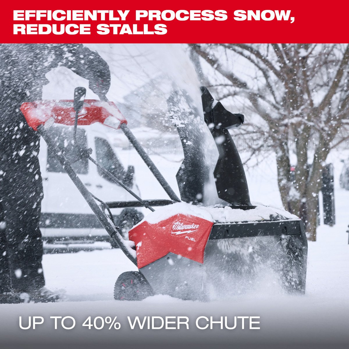 Milwaukee 3036-22HD M18 FUEL™ 21" Auger Propelled Dual Battery Single Stage Snow Blower Kit - feature callout