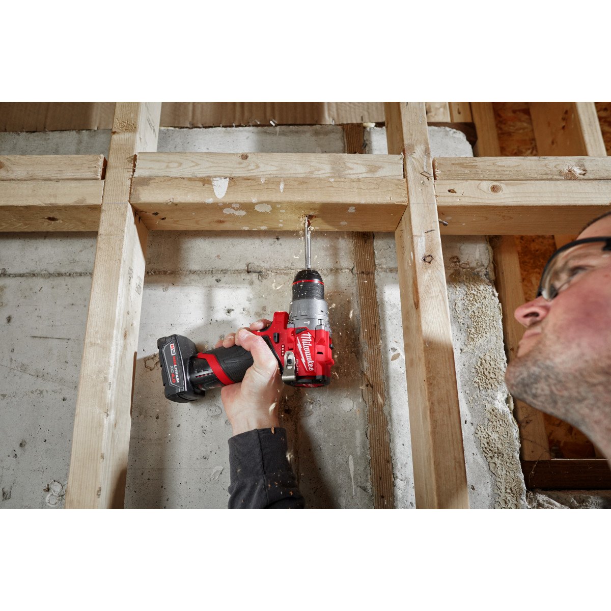Milwaukee 3404-20 M12 FUEL™ 1/2" Hammer Drill/Driver - in use