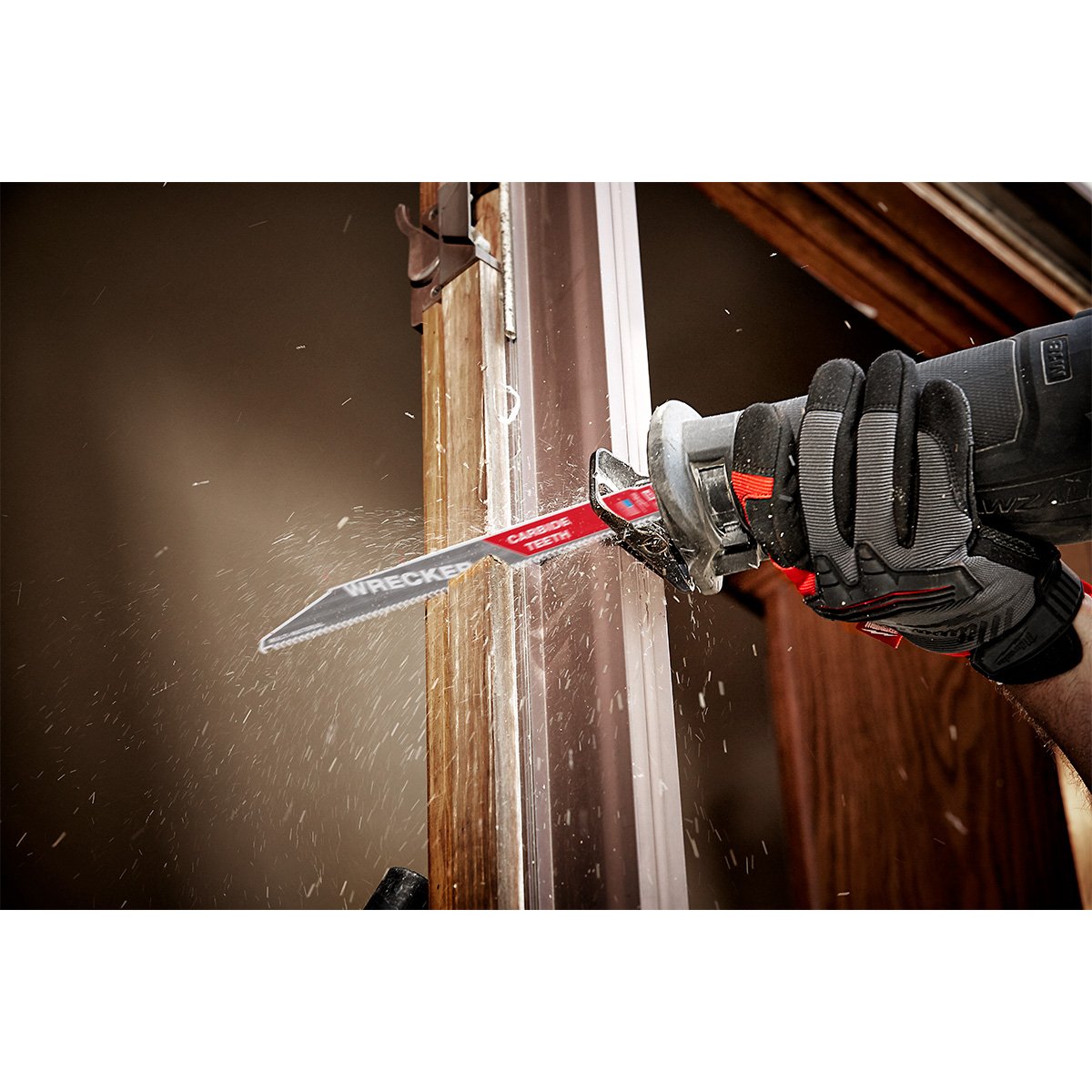 Milwaukee 48-00-5243 12" 6 TPI THE WRECKER™ with Carbide Teeth SAWZALL® Blade 1PK - in use