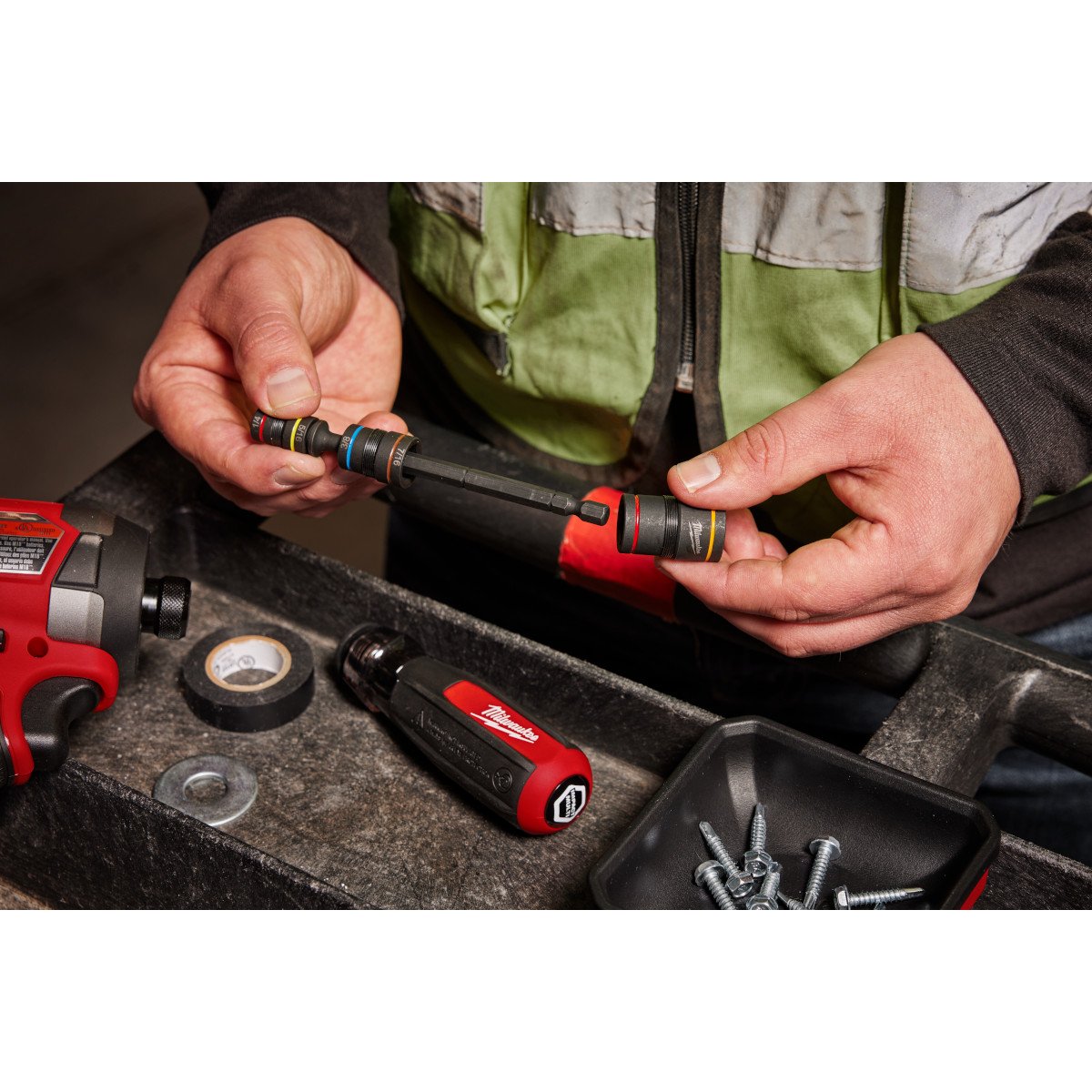 Milwaukee 48-22-2921 Multi-Nut Driver W/ SHOCKWAVE Impact Duty™ Magnetic Nut Drivers - in use