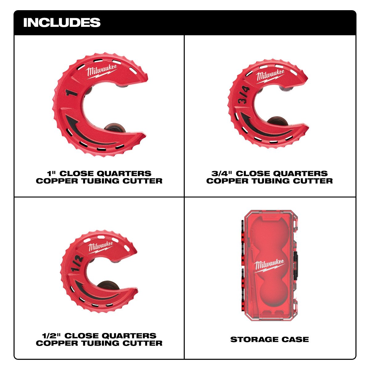 Milwaukee 48-22-4267 3pc Close Quarters Tubing Cutter Set - feature callout
