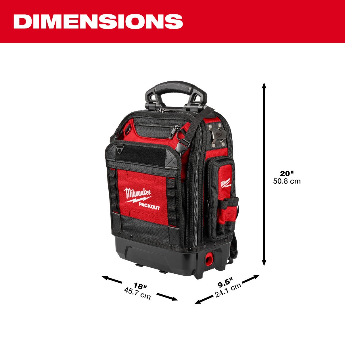 Milwaukee 48-22-8303 PACKOUT™ Structured Backpack - feature callout