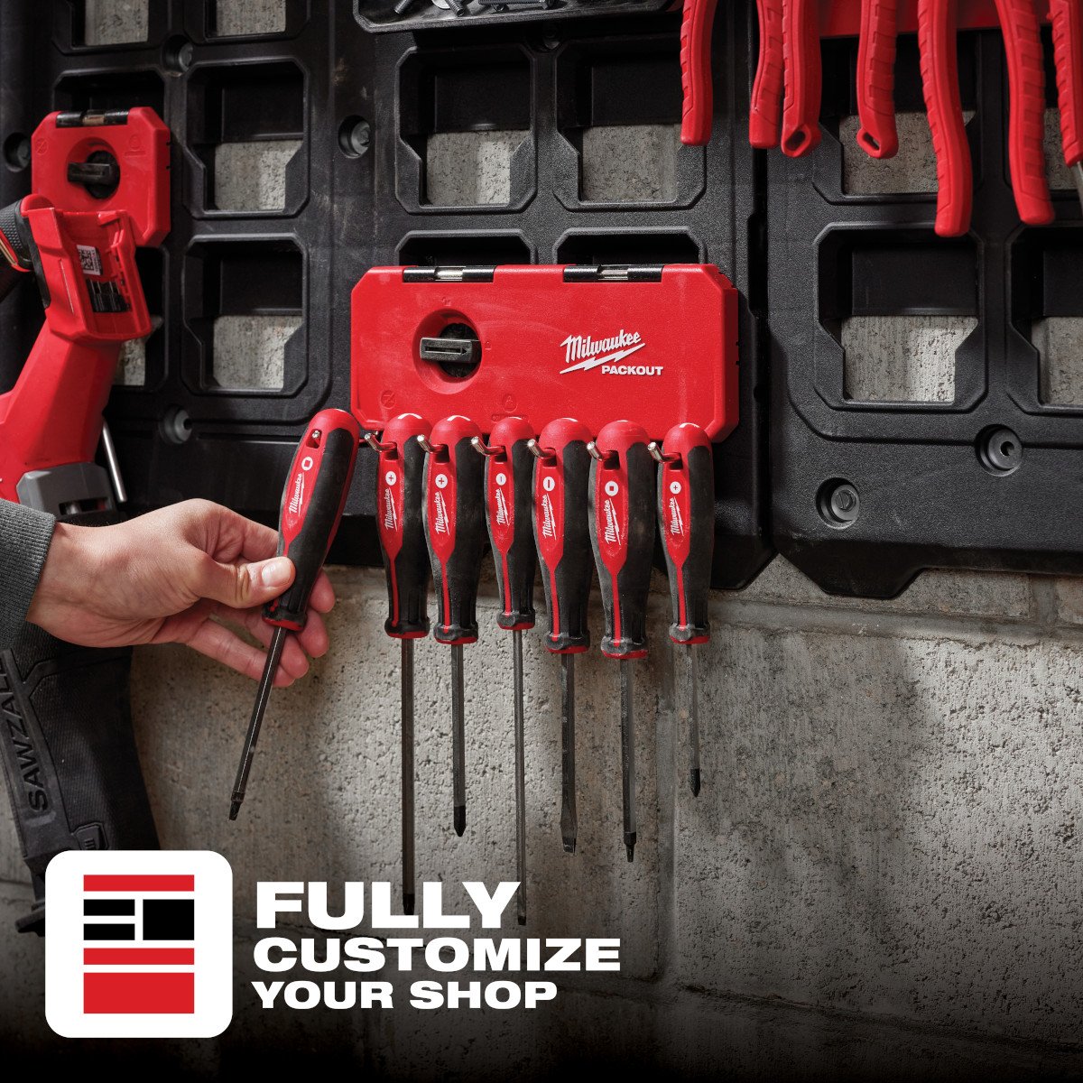 Milwaukee 48-22-8329 PACKOUT™ 7-Hook Rack - feature callout