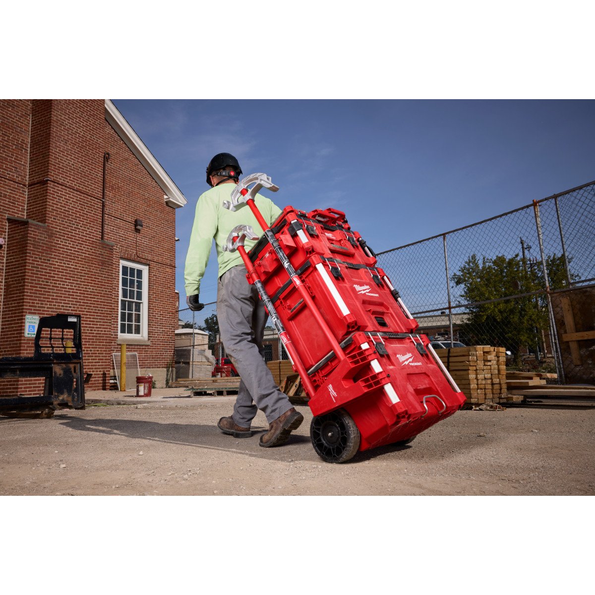 Milwaukee 48-22-8607 PACKOUT™ Tool Box Long Tool Holder Attachment - in use