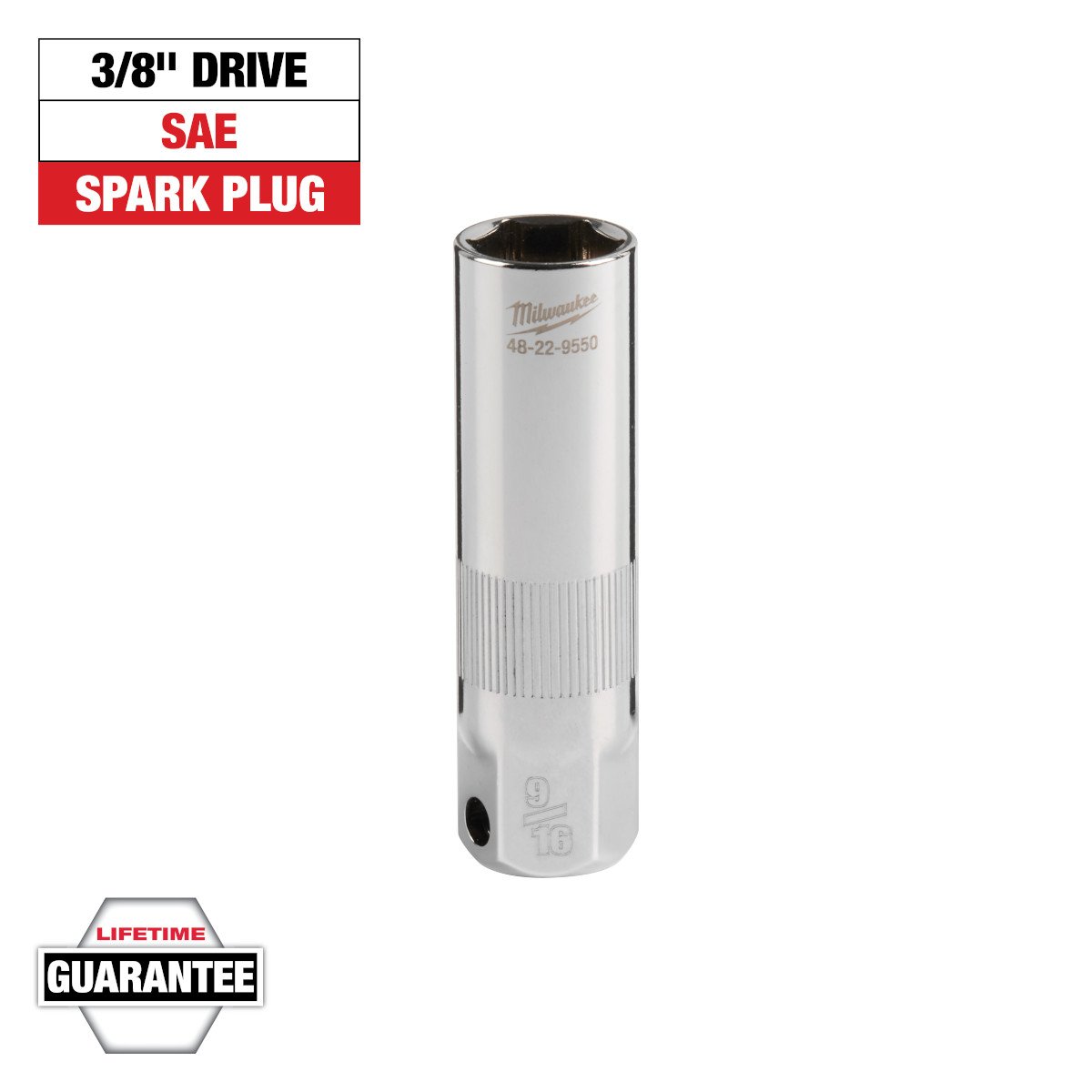 Milwaukee 48-22-9550 3/8" Drive 9/16" Spark Plug Socket - feature callout