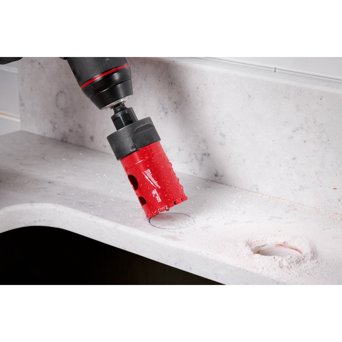 Milwaukee 49-56-5625 1-3/8" Diamond Max™ Hole Saw - in use